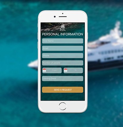 application mobile MS yacht pour renseigner les informations personnelles